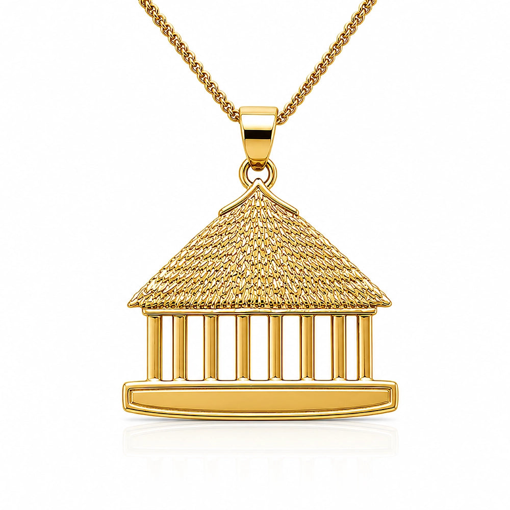 Fale Pendant - 18k gold-plated Pacific fale pendant by Hauz o Mana