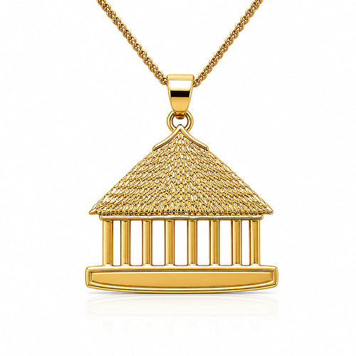 Fale Pendant - 18k gold-plated Pacific fale pendant by Hauz o Mana