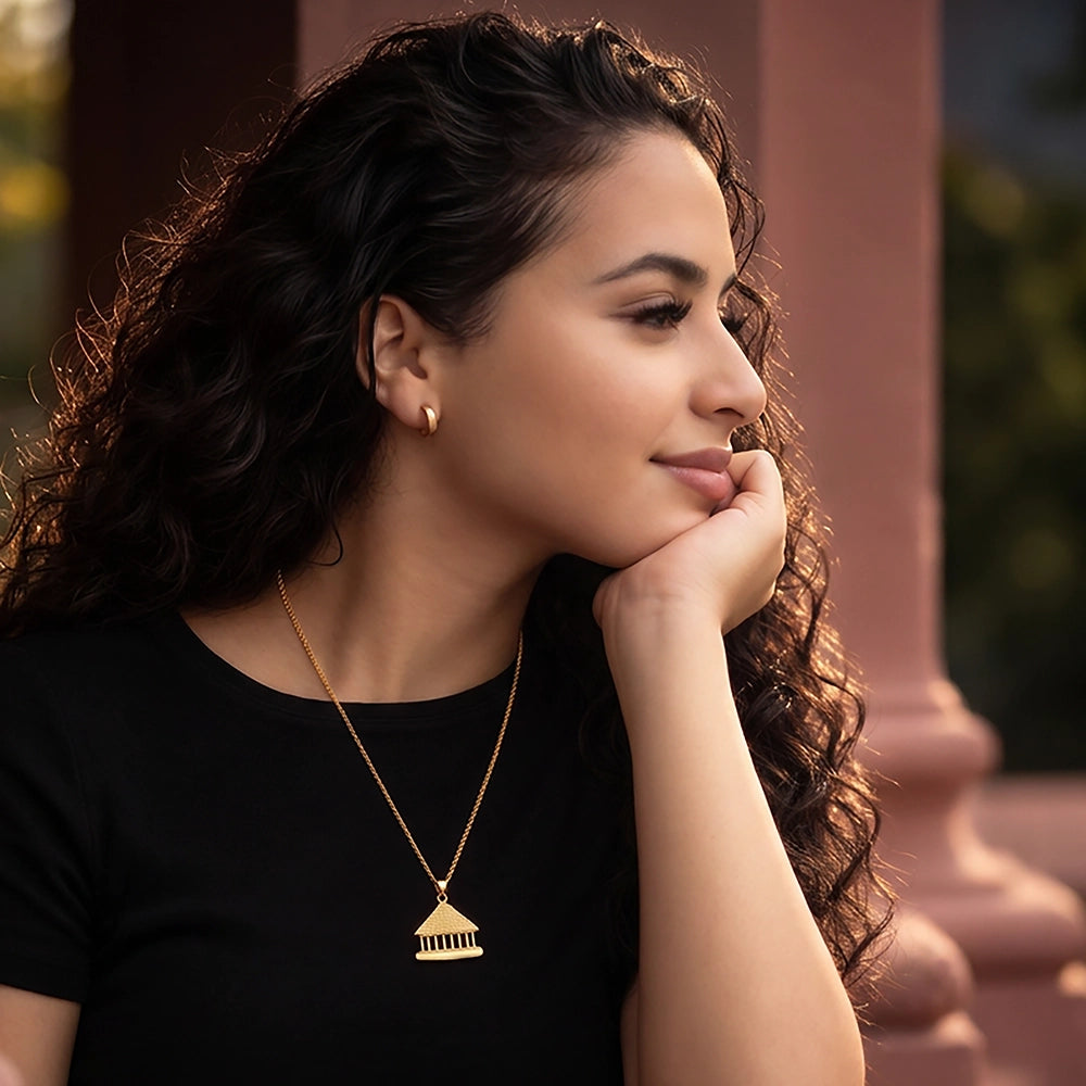 Fale pendant on gold-plated chain - Hauz o Mana Pacific Island jewellery