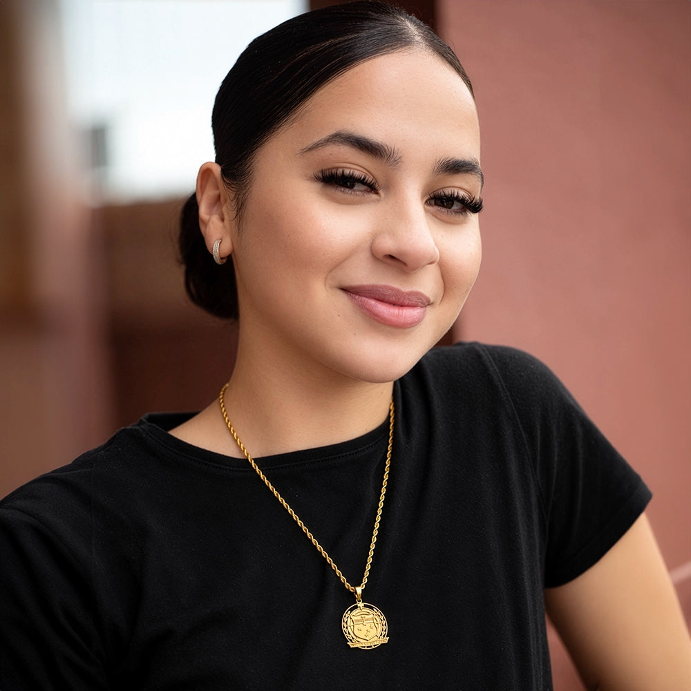 Samoan shield necklace on gold chain - Hauz o Mana