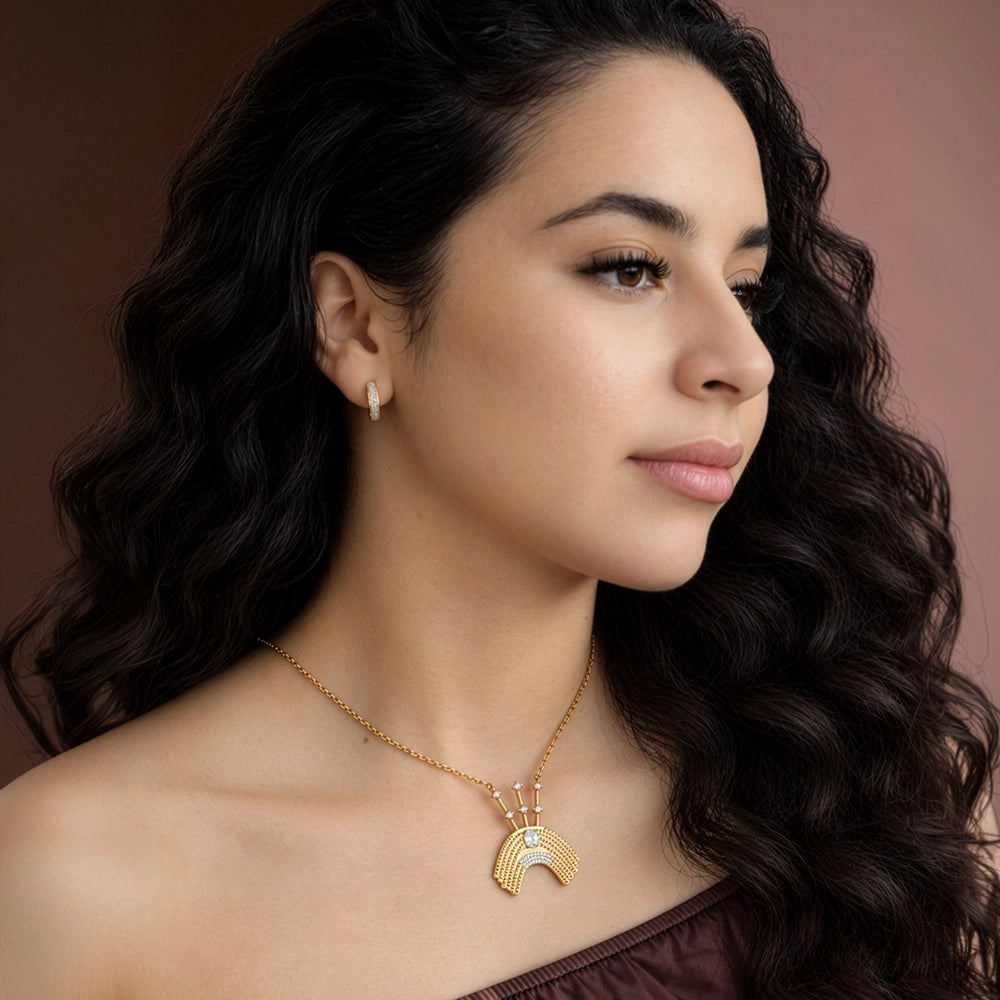 Samoan tuiga pendant on gold chain - Hauz o Mana