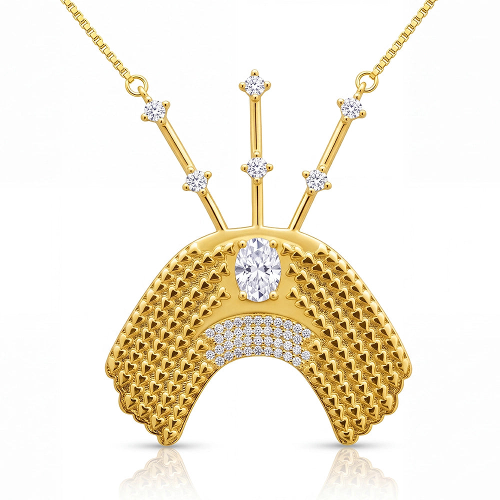 Samoan Tuiga Necklace - 18k gold-plated tuiga pendant by Hauz o Mana